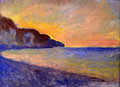 Monet - Falaise pourville soleil couchant