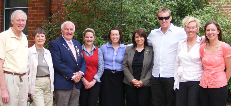 Picture: D9700 GSE Committee Chairman Ian and Jean Simpson with District Governor Fred Loneragan Tania Scarlett, Danielle Ballinger, Rosemary Arena, Adrian Acheson, Rebecca Bowman and Catherine Guise